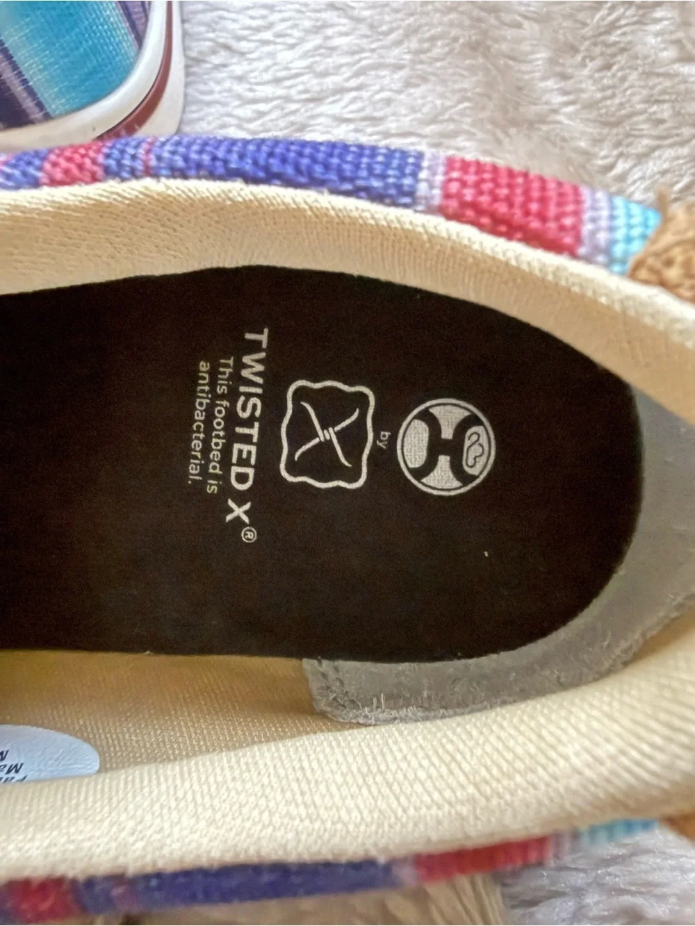 Twisted X Multicolor Striped Canvas Boat Shoe - Blue, Red, Purple
